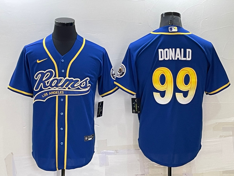 Personalized Men’s Los Angeles Rams #99 Aaron Donald Royal Cool Base Stitched Baseball Jersey