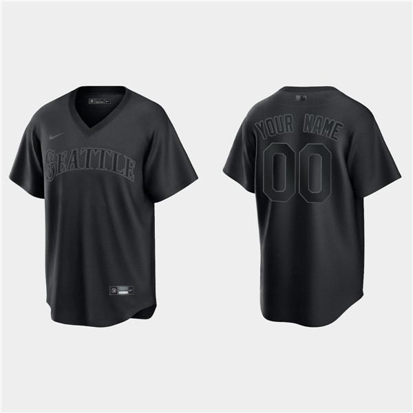 Personalized Men’s Seattle Mariners Active Player Black Pitch Black Fashion Stitched Jersey