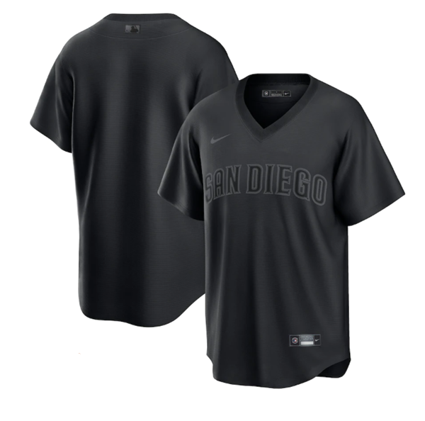 Personalized Men’s San Diego Padres Blank Black Pitch Black Fashion Stitched Jersey