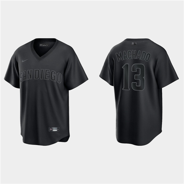 Personalized Men’s San Diego Padres #13 Manny Machado Black Pitch Black Fashion Stitched Jersey