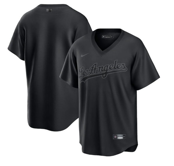 Personalized Men’s Los Angeles Dodgers Blank Black Pitch Black Fashion Stitched Jersey