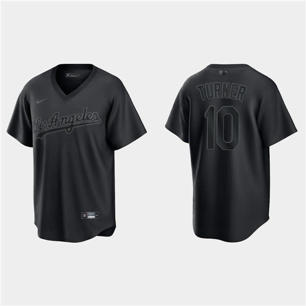 Personalized Men’s Los Angeles Dodgers #10 Justin Turner Black Pitch Black Fashion Stitched Jersey