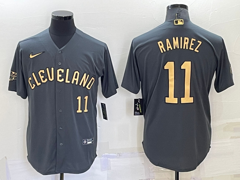 Personalized Men’s Cleveland Guardians #11 José Ramírez 2022 All-Star Charcoal Cool Base Stitched Baseball Jersey