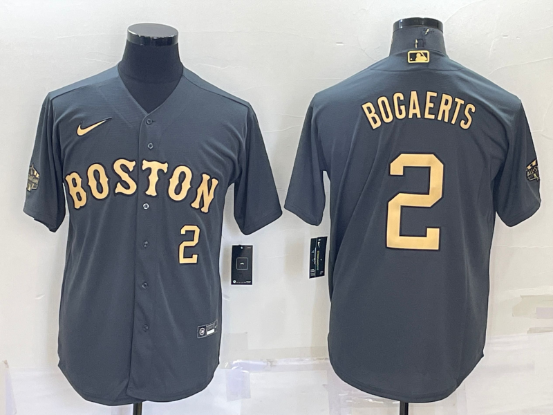 Personalized Men’s Boston Red Sox #2 Xander Bogaerts 2022 All-Star Charcoal Cool Base Stitched Jersey