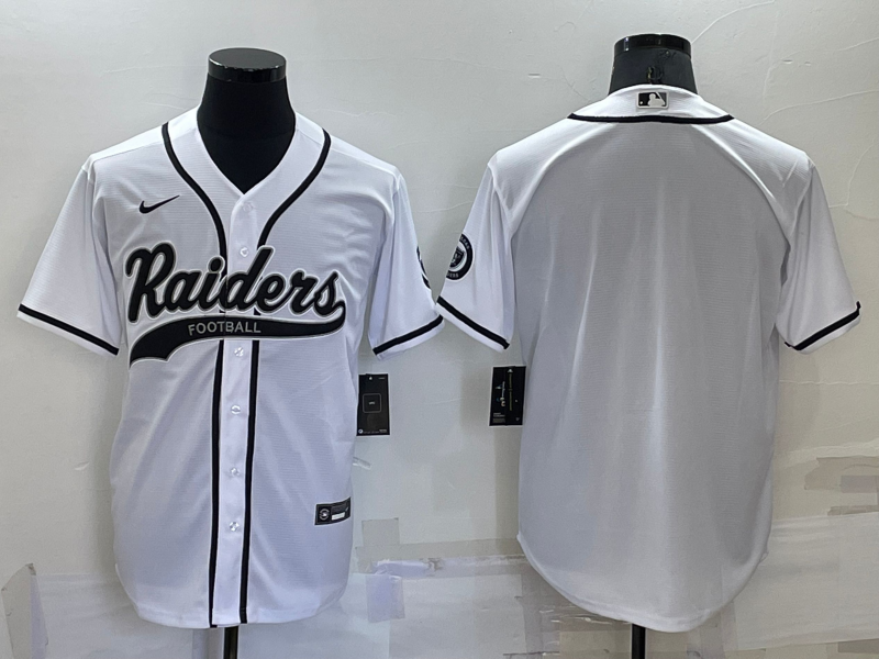 Personalized Men’s Las Vegas Raiders Blank White Cool Base Stitched Baseball Jersey
