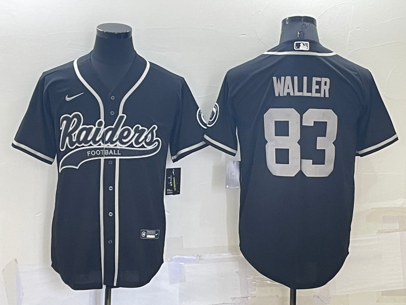 Personalized Men’s Las Vegas Raiders #83 Darren Waller Black Cool Base Stitched Baseball Jersey