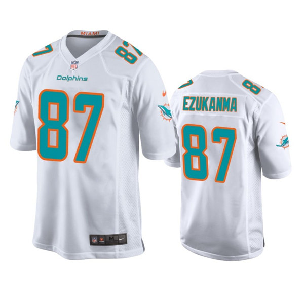 Personalized Men’s Miami Dolphins #87 Erik Ezukanma White Stitched Game Jersey