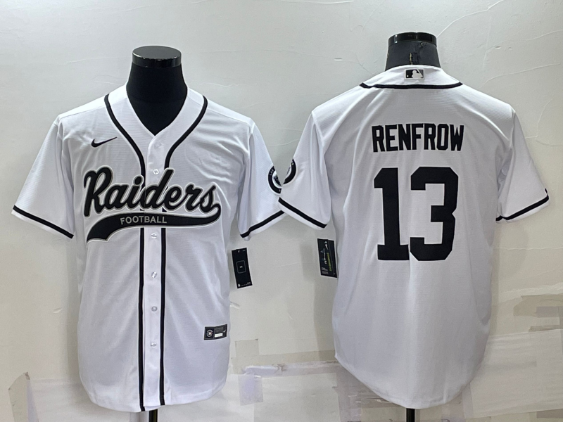 Personalized Men’s Las Vegas Raiders #13 Hunter Renfrow White Cool Base Stitched Baseball Jersey