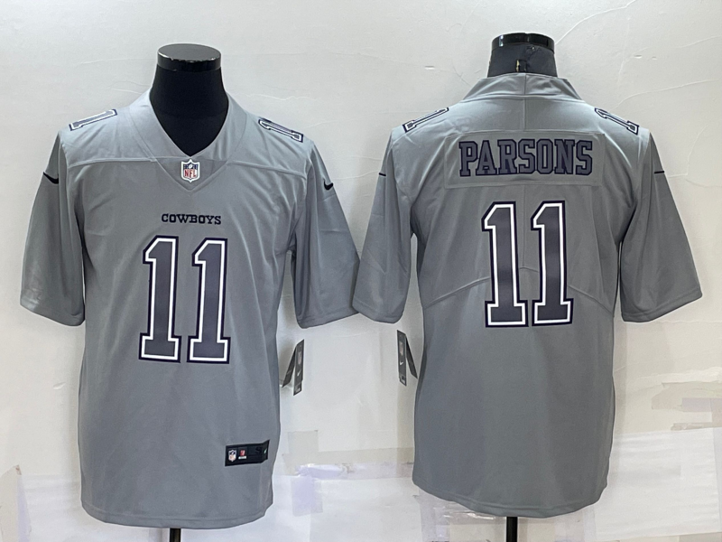 Personalized Men’s Dallas Cowboys #11 Micah Parsons Grey Atmosphere Fashion Stitched Jersey