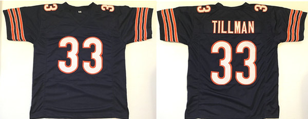 Personalized Men’s Chicago Bears #33 Charles Tillman Navy Stitched Football Jersey