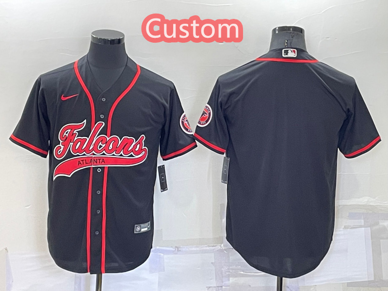Personalized Custom Men’s Atlanta Falcons Black Cool Base Stitched Baseball Jersey