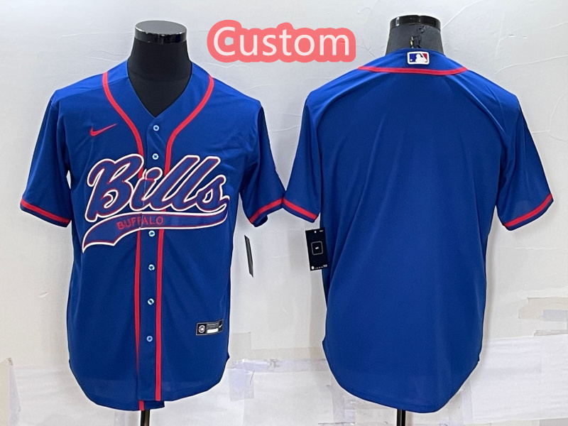 Personalized Custom Men’s Buffalo Bills Royal Cool Base Stitched Baseball Jersey