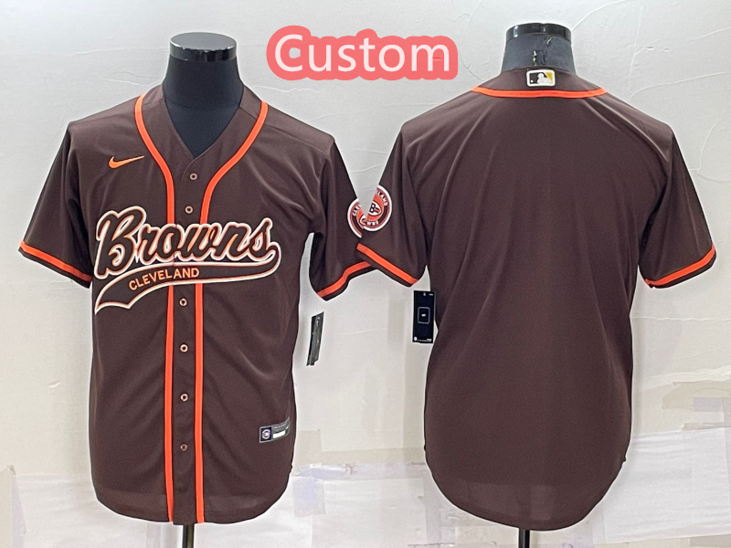 Personalized Custom Men’s Cleveland Browns Brown Stitched Jersey