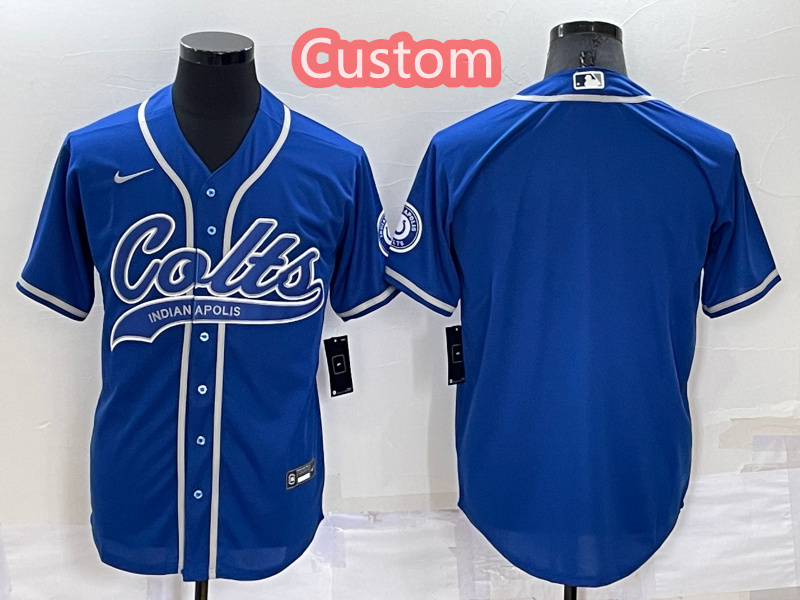 Personalized Custom Men’s Indianapolis Colts Royal Cool Base Stitched Baseball Jersey