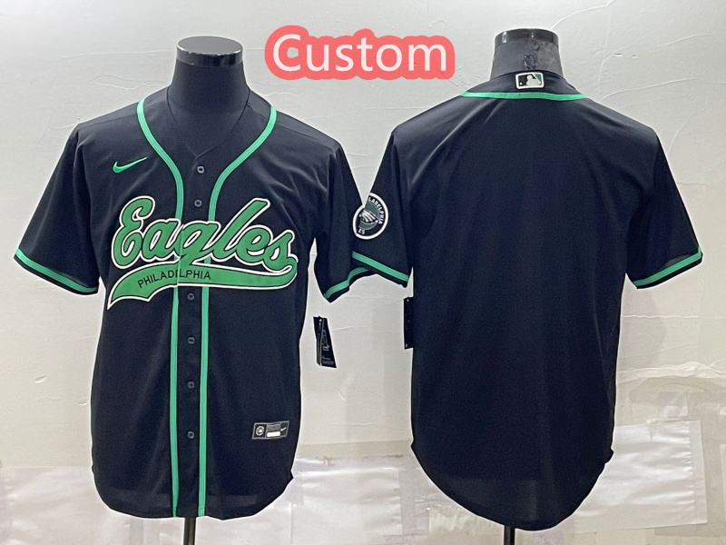 Personalized Custom Men’s Philadelphia Eagles Navy Stitched Jersey