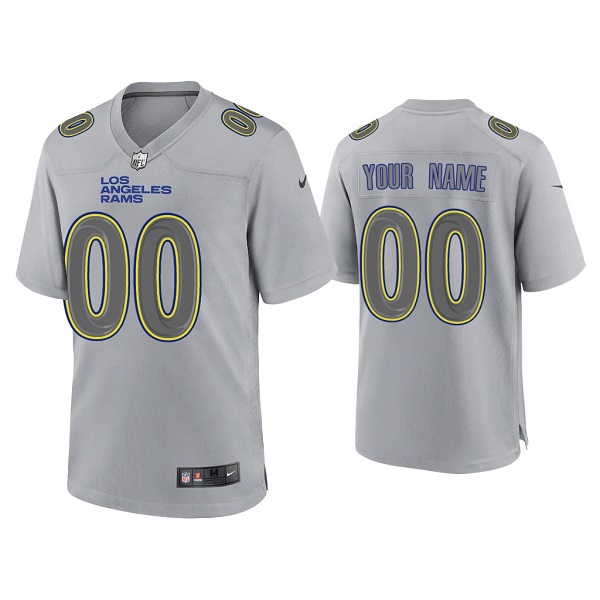 Personalized Men’s Los Angeles Rams Active Player Grey Atmosphere Fashion Stitched Game Jersey