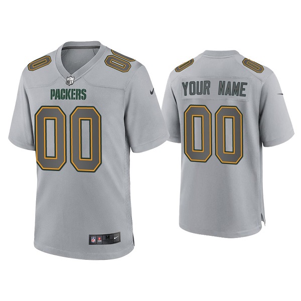 Personalized Men’s Green Bay Packers Active Player Grey Atmosphere Fashion Stitched Game Jersey