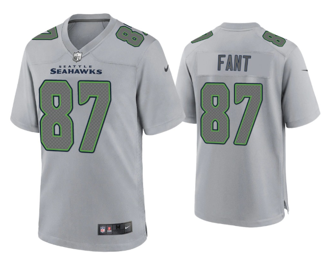 Personalized Men’s Seattle Seahawks #87 Noah Fant Grey Atmosphere Fashion Stitched Game Jersey