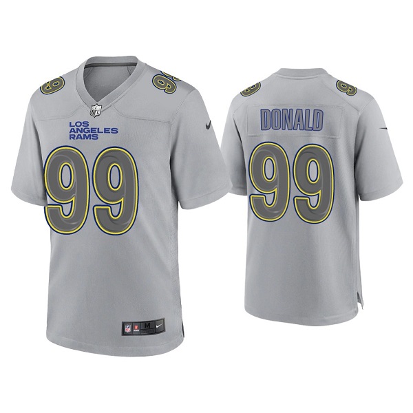 Personalized Men’s Los Angeles Rams #99 Aaron Donald Grey Atmosphere Fashion Stitched Game Jersey