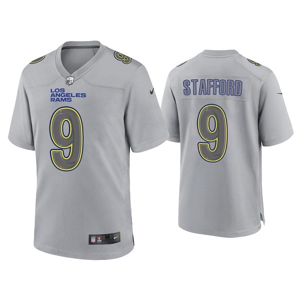 Personalized Men’s Los Angeles Rams #9 Matthew Stafford Grey Atmosphere Fashion Stitched Game Jersey