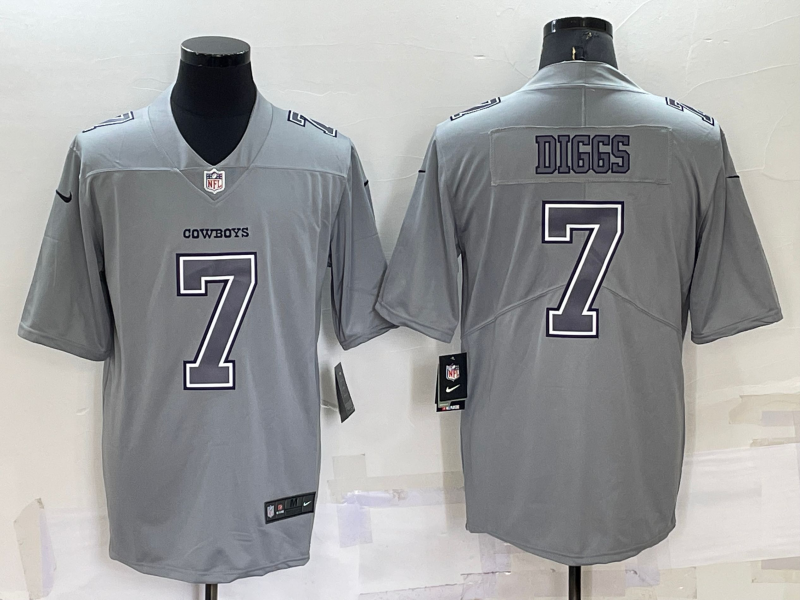 Personalized Men’s Dallas Cowboys #7 Trevon Diggs Grey Atmosphere Fashion Stitched Game Jersey