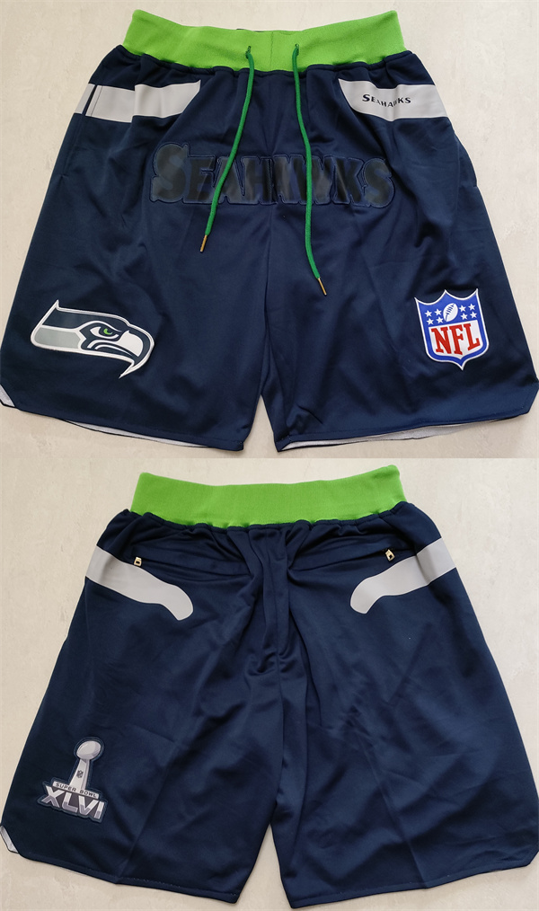 Personalized Men’s Seattle Seahawks Navy Shorts (Run Small)