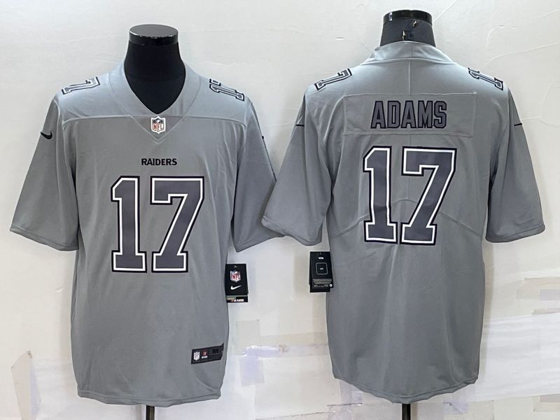 Personalized Men’s Las Vegas Raiders #17 Davante Adams Grey Atmosphere Fashion Stitched Jersey