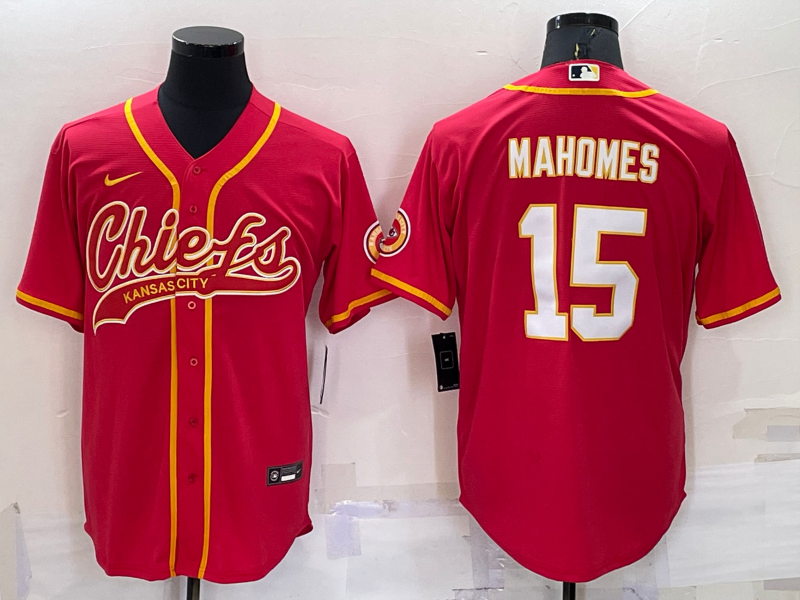 Personalized Men’s Kansas City Chiefs #15 Patrick Mahomes Red Cool Base Stitched Baseball Jersey