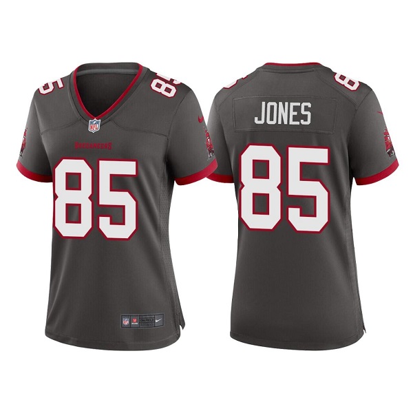 Personalized Women’s Tampa Bay Buccaneers #85 Julio Jones Grey Stitched Game Jersey(Run Small)
