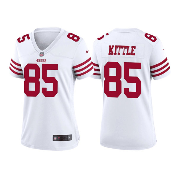 Personalized Women’s San Francisco 49ers #85 George Kittle White Stitched Jersey(Run Small)