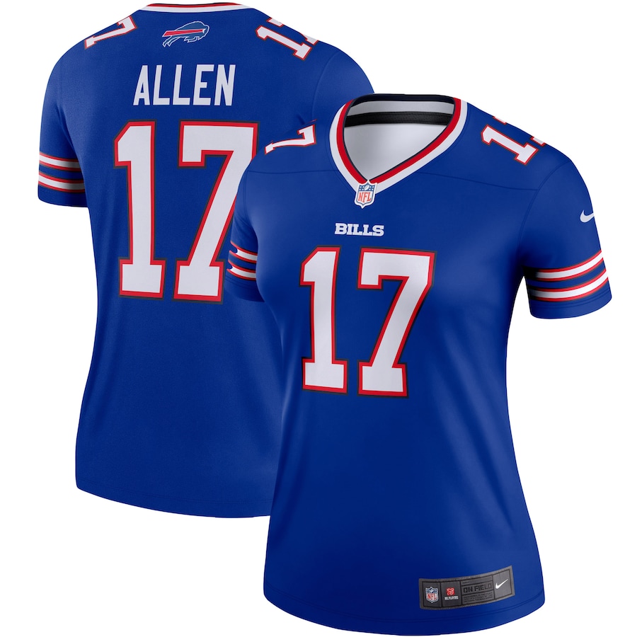 Personalized Women’s Buffalo Bills #17 Josh Allen Royal With C Patch Limited Stitched Jersey
