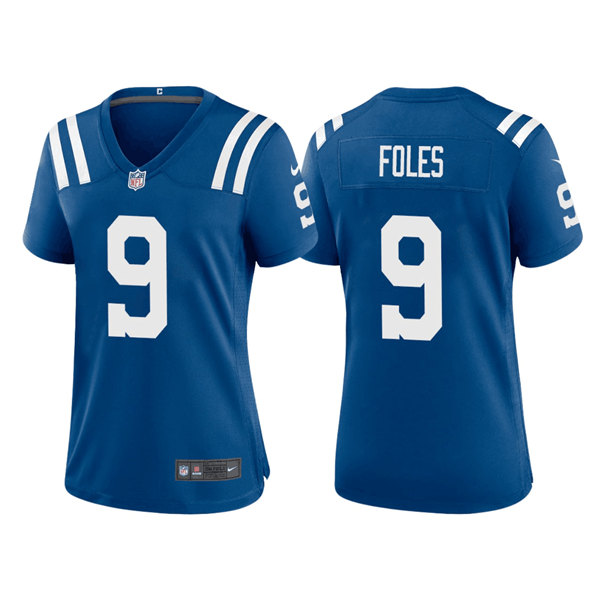 Personalized Women’s Indianapolis Colts #9 Nick Foles Royal Stitched Game Jersey(Run Small)