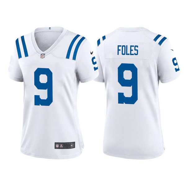 Personalized Women’s Indianapolis Colts #9 Nick Foles White Stitched Game Jersey(Run Small)