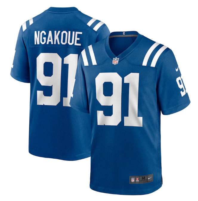 Personalized Men’s Indianapolis Colts #91 Yannick Ngakoue Royal Stitched Game Jersey