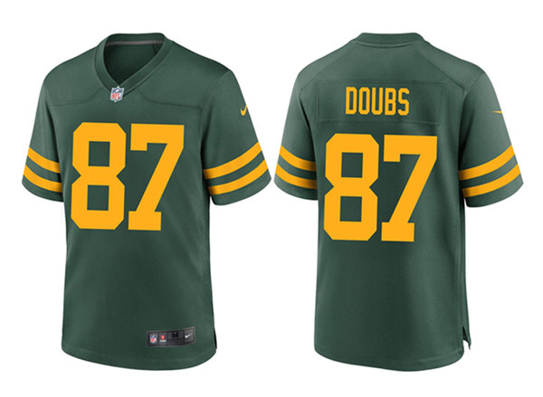 Personalized Men’s Green Bay Packers #87 Romeo Doubs Green Stitched Game Jersey