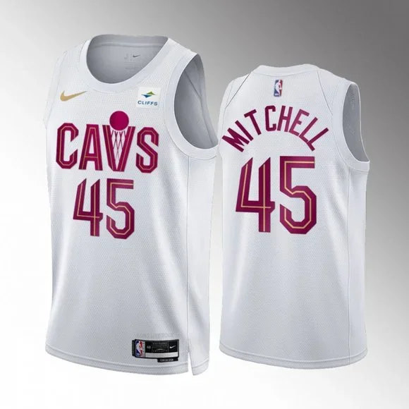 Personalized Men’s Cleveland Cavaliers #45 Donovan Mitchell White Stitched Jersey
