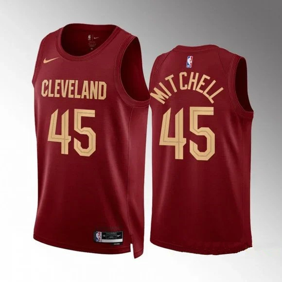 Personalized Men’s Cleveland Cavaliers #45 Donovan Mitchell Red Stitched Basketball Jersey