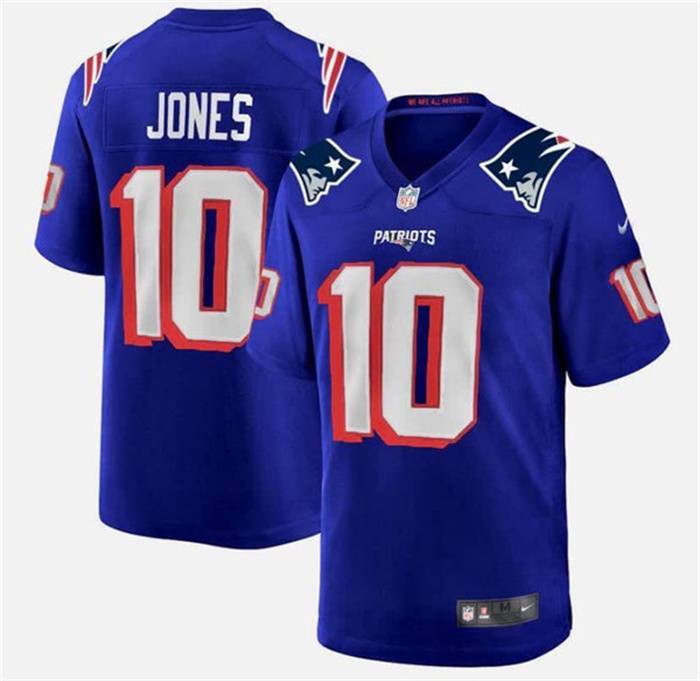 Personalized Men’s New England Patriots #10 Mac Jones Royal Stitched Jersey