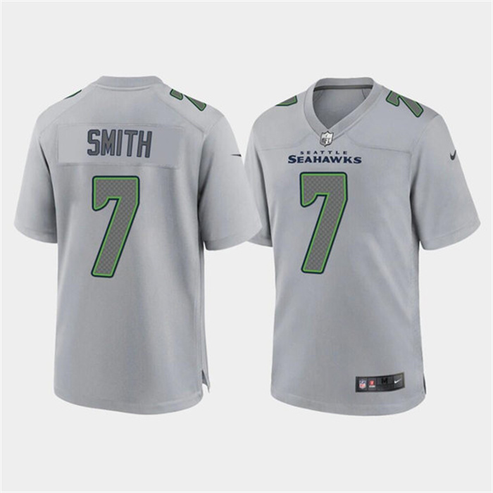 Personalized Men’s Seattle Seahawks #7 Geno Smith Grey Atmosphere Fashion Stitched Game Jersey
