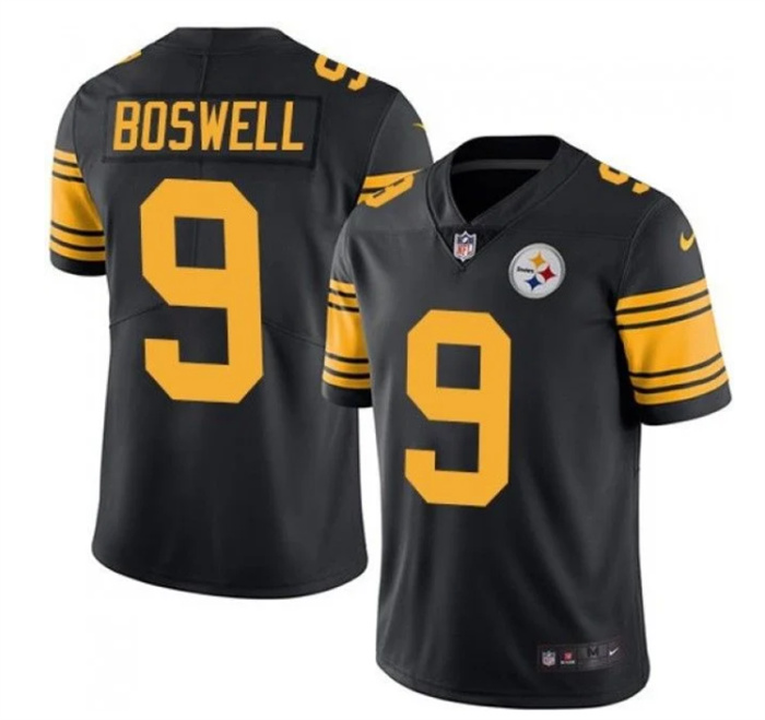 Personalized Men’s Pittsburgh Steelers #9 Chris Boswell Black Color Rush Stitched Jersey
