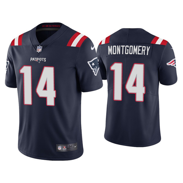 Personalized Men’s New England Patriots #14 Ty Montgomery Navy Untouchable Limited Stitched Jersey