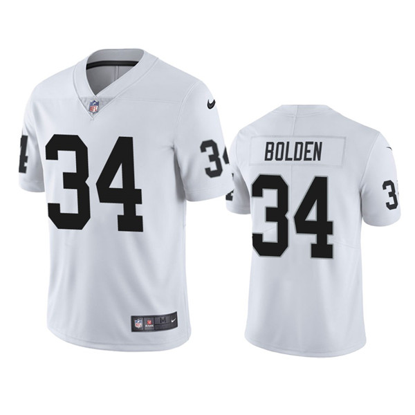 Personalized Men’s Las Vegas Raiders #34 Brandon Bolden White Limited Stitched Jersey