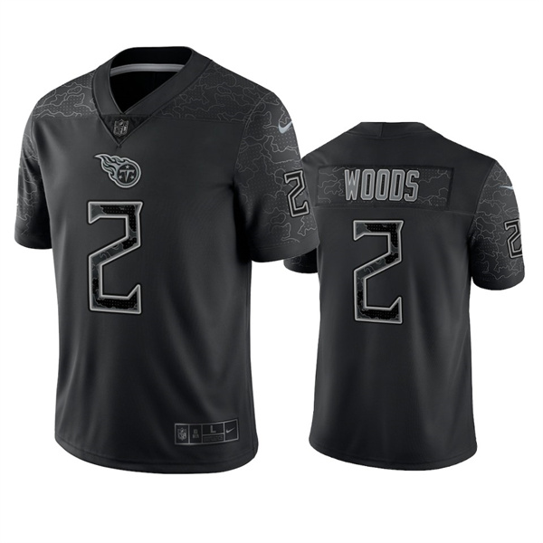 Personalized Men’s Tennessee Titans #2 Robert Woods Black Reflective Limited Stitched Football Jersey