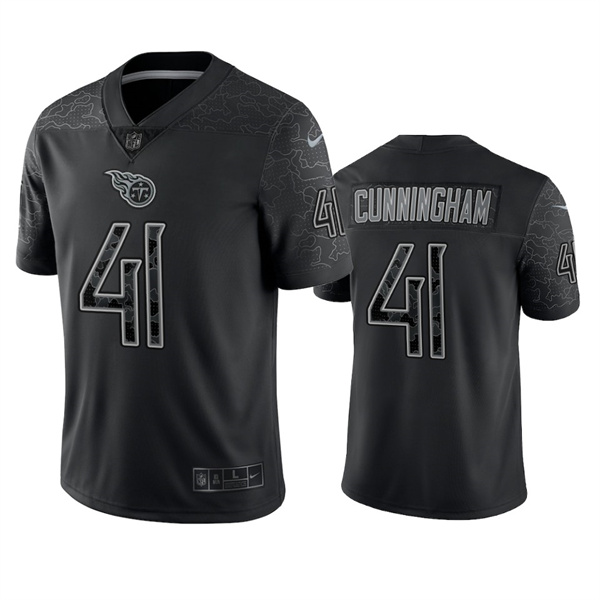 Personalized Men’s Tennessee Titans #41 Zach Cunningham Black Reflective Limited Stitched Football Jersey
