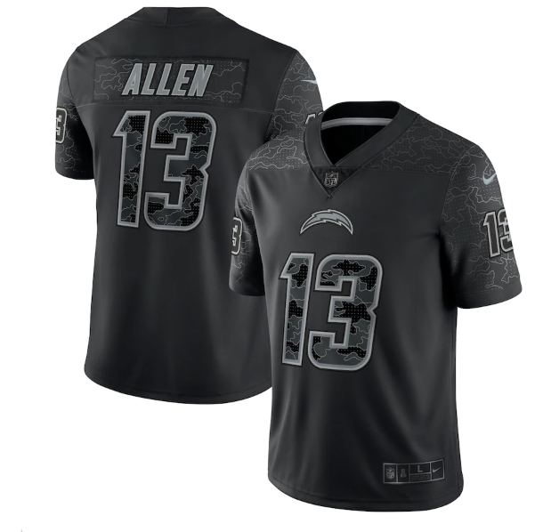 Personalized Men’s Los Angeles Chargers #13 Keenan Allen Black Reflective Limited Stitched Football Jersey