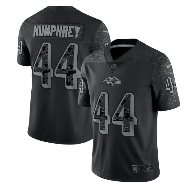 Personalized Men’s Baltimore Ravens #44 Marlon Humphrey Black Reflective Limited Stitched Football Jersey