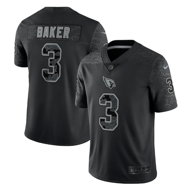 Personalized Men’s Arizona Cardinals #3 Budda Baker Black Reflective Limited Stitched Football Jersey