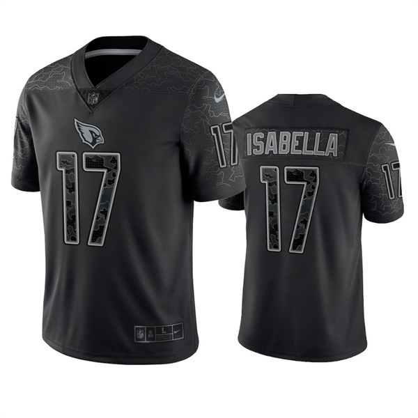 Personalized Men’s Arizona Cardinals #17 Andy Isabella Black Reflective Limited Stitched Football Jersey