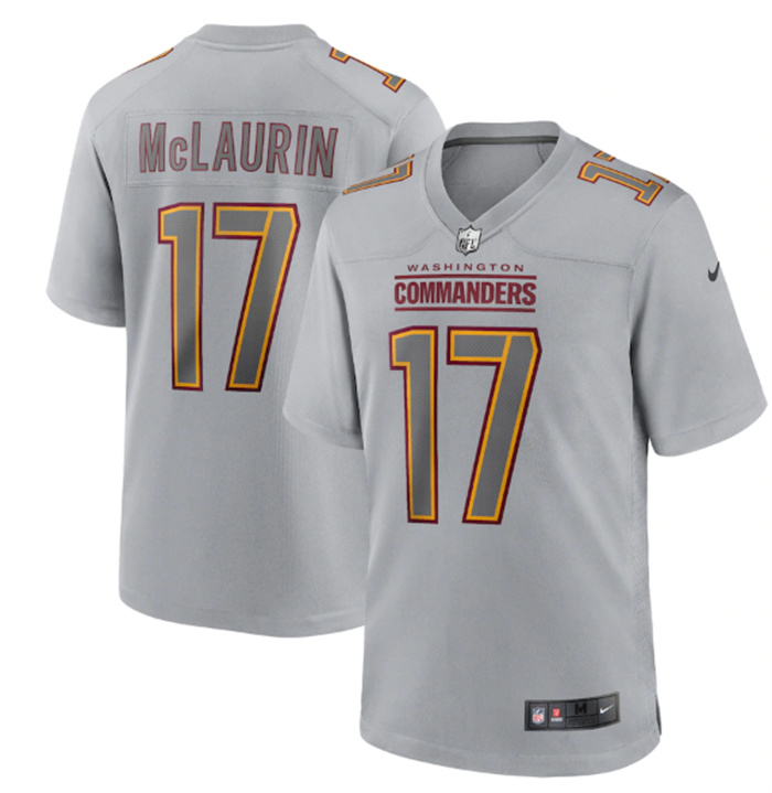 Personalized Men’s Washington Commanders #17 Terry McLaurin Grey Atmosphere Fashion Stitched Game Jersey