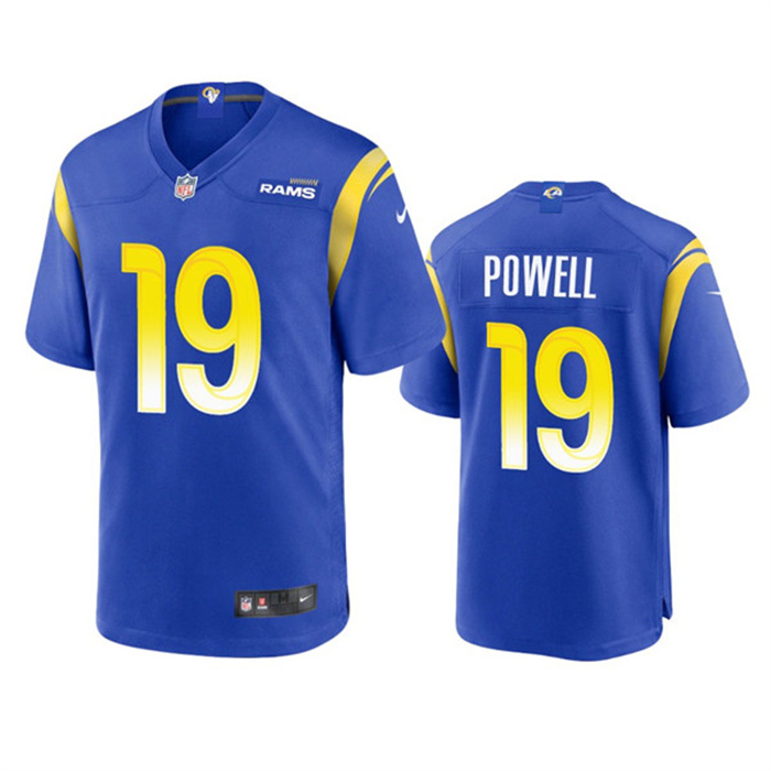 Personalized Men’s Los Angeles Rams #19 Brandon Powell Royal Stitched Football Game Jersey